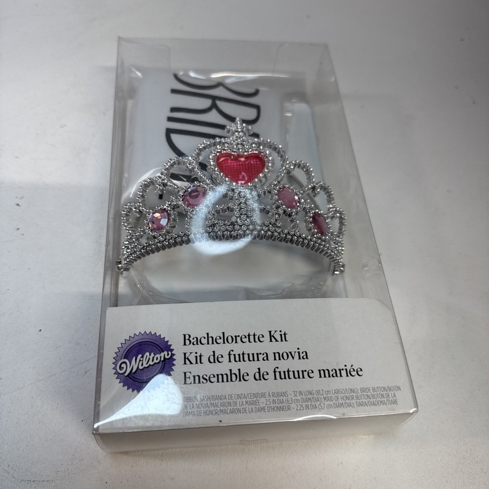 Wilton‎ Bridal Sash & Crown Party Kit Bachelorette Party Tiara Sash Button New